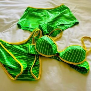 Three pieces swimming Bikini , bottom & Shorts